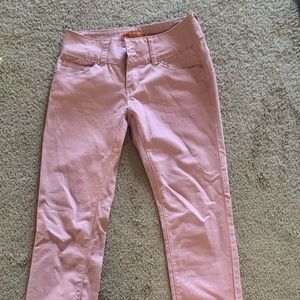 High waisted peach jeans